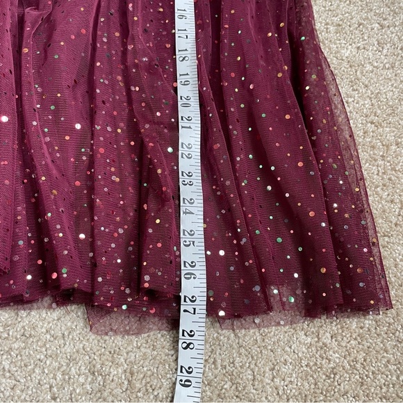 Anthropologie HD In Paris Everly Tulle Midi Skirt Burgundy Dots Women’s Size XS - Picture 8 of 9